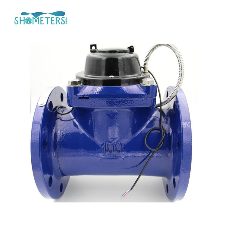 Dn100mm iron body woltman pulse counter water meter